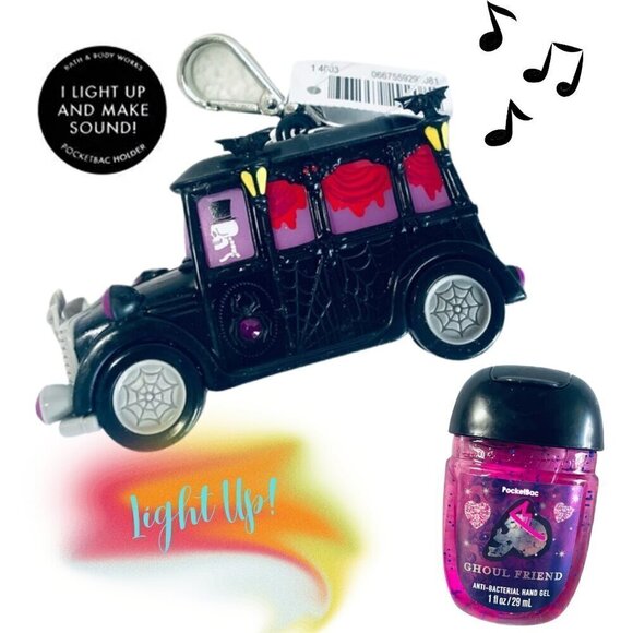 NWT Bath & Body Works Sound-Making Hearse  Holder + Ghoul Friend PocketBac - Picture 1 of 14